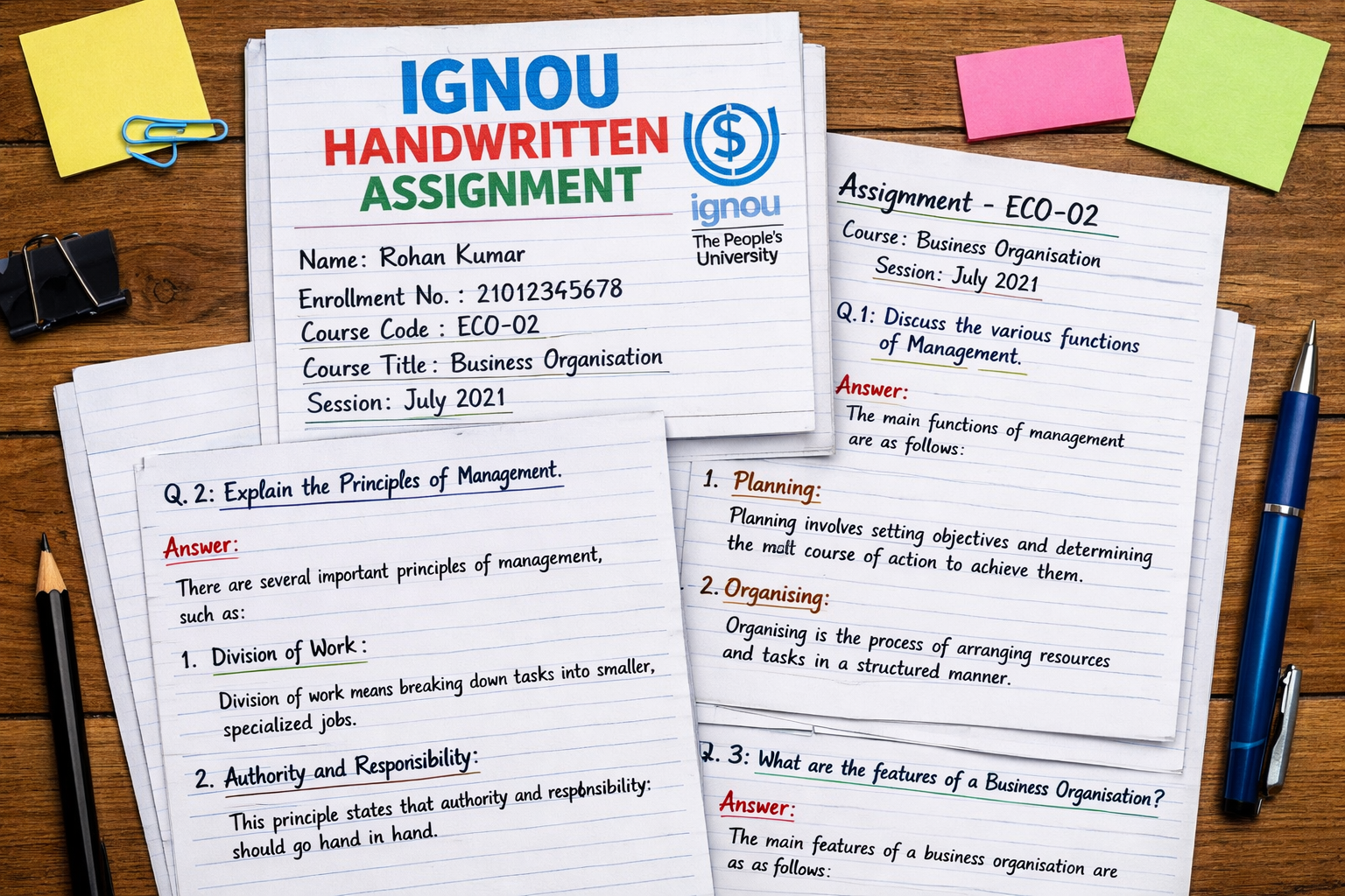 Premium IGNOU Handwritten Assignments with 90+ Marks Guaranteed - IGNOU ...